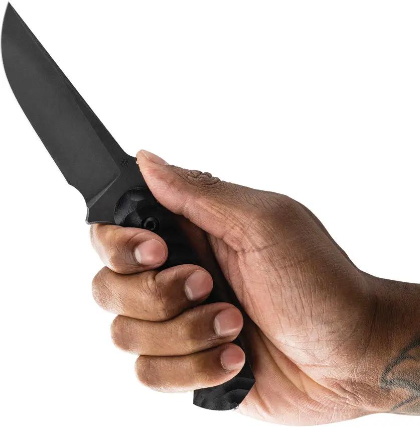 Toor Brauler Fixed Blade Bomber Black - Cru-Wear Steel Blade With Full Tang And G10 Handle by Toor