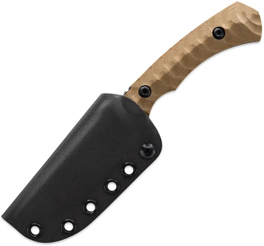 Toor Brauler Omaha Fixed Blade Knife - CPM Cru-Wear 8 Inch Blade Tan G10 Handle Full Tang by Toor