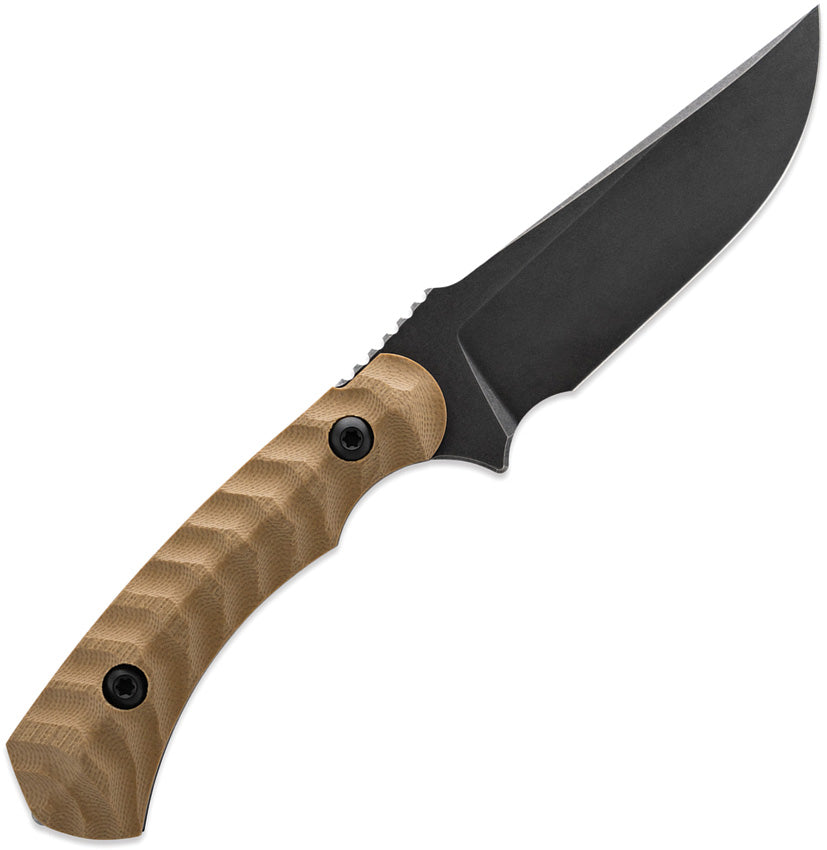 Toor Brauler Omaha Fixed Blade Knife - CPM Cru-Wear 8 Inch Blade Tan G10 Handle Full Tang by Toor