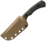 Toor Allied Brauler Fixed Blade Knife - CPM Cru-Wear Steel, Full Tang, Green Linen Micarta Handle, Cordura Sheath by Toor