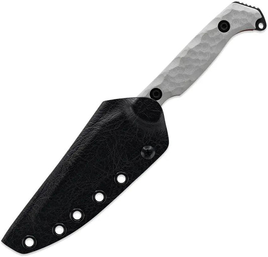 Toor Darter S Fixed Blade Knife - Gray Handle, S35VN, Gun-Kote Sawback, Serialized by Toor
