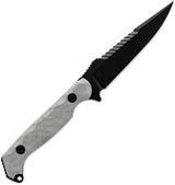 Toor Darter S Fixed Blade Knife - Gray Handle, S35VN, Gun-Kote Sawback, Serialized by Toor