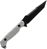 Toor Darter T Fixed Blade Gray - S35VN Tanto Knife With Gun Kote Sawback And G10 Handle by Toor