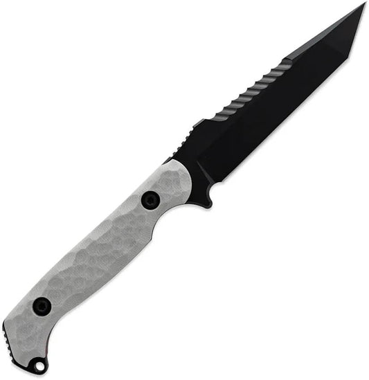 Toor Darter T Fixed Blade Gray - S35VN Tanto Knife With Gun Kote Sawback And G10 Handle by Toor