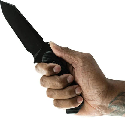 Toor Zenith Fixed Blade Havoc Black - 4 Inch Black CPM Cru-Wear Blade, Full Tang With G10 Handle by Toor