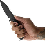 Toor Apnea Havoc Fixed Blade Knife - CPM Cru-Wear Steel, Black Oxide Finish, 8.38 Inch Overall by Toor