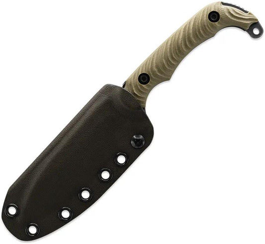 Toor Apnea Fixed Blade Spitfire - CPM Cru-Wear 4.25in Black Oxide Blade Green G10 Handle by Toor
