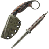 Toor Karsumba S Fixed Blade - CPM M4 Steel With Gun Kote Finish Ironwood Handle Full Tang Finger Ring Kydex Sheath by Toor