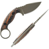 Toor Karsumba S Fixed Blade - CPM M4 Steel With Gun Kote Finish Ironwood Handle Full Tang Finger Ring Kydex Sheath by Toor