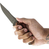 Toor Krypteia S 65 Collection - CPM-M4 Stainless Blade With Green Gun-Kote Finish And Sculpted Ironwood Handle by Toor