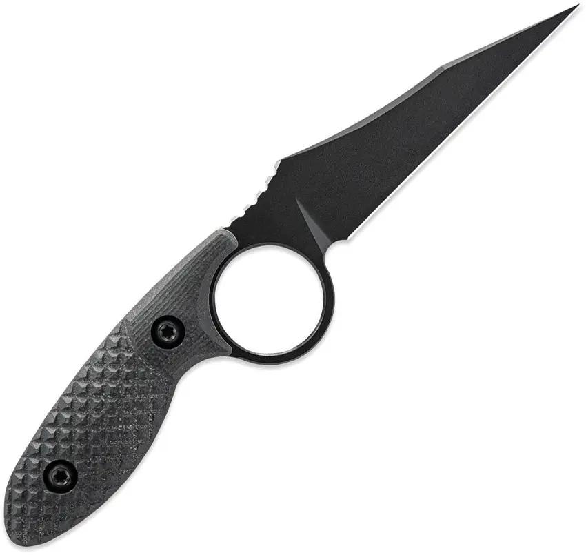 Toor Cortano Fixed Blade Socom - CPM M4 Wharncliffe Full Tang With Finger Ring And Black G10 Handle Kydex Sheath by Toor