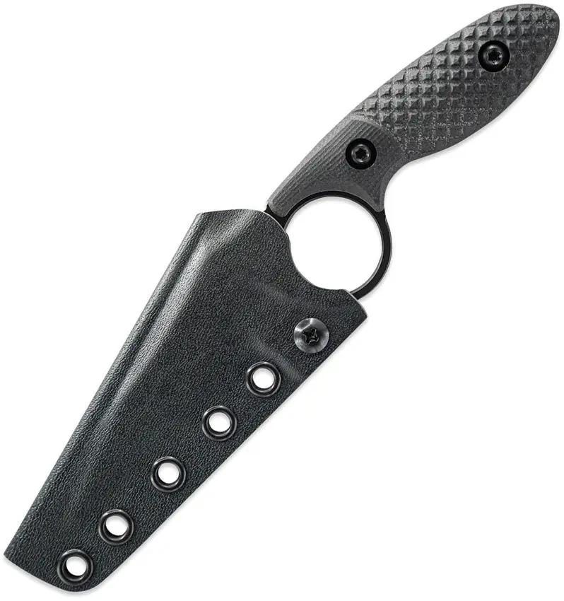 Toor Cortano Fixed Blade Socom - CPM M4 Wharncliffe Full Tang With Finger Ring And Black G10 Handle Kydex Sheath by Toor