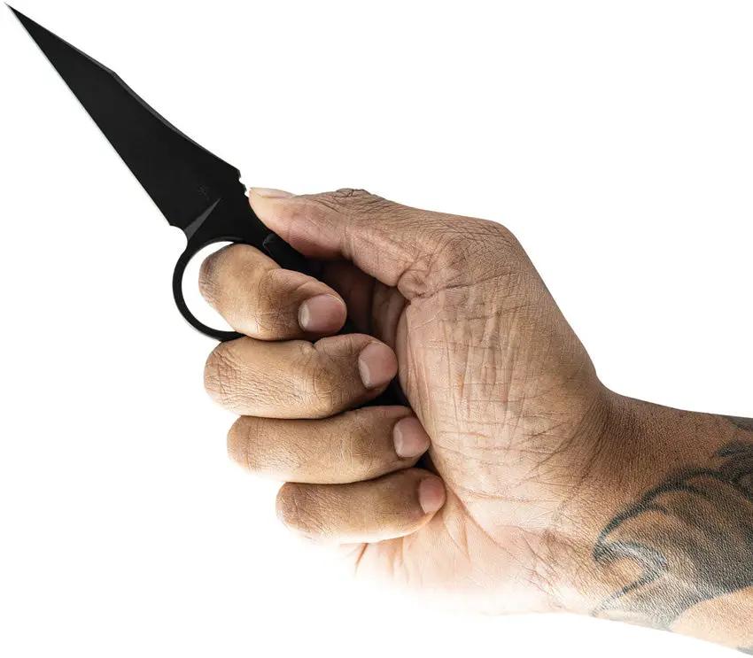 Toor Cortano Fixed Blade Socom - CPM M4 Wharncliffe Full Tang With Finger Ring And Black G10 Handle Kydex Sheath by Toor