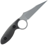 Toor Cortano Fixed Blade Knife - Phantom Grey Wharncliffe Blade Finish Full Tang And Finger Ring by Toor