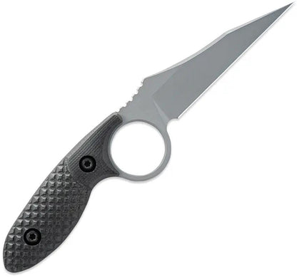 Toor Cortano Fixed Blade Knife - Phantom Grey Wharncliffe Blade Finish Full Tang And Finger Ring by Toor