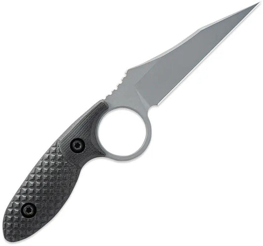 Toor Cortano Fixed Blade Knife - Phantom Grey Wharncliffe Blade Finish Full Tang And Finger Ring by Toor