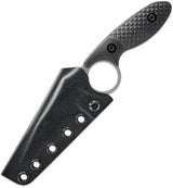 Toor Cortano Fixed Blade Knife - Phantom Grey Wharncliffe Blade Finish Full Tang And Finger Ring by Toor