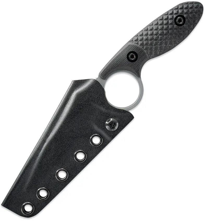 Toor Cortano Fixed Blade Knife - Phantom Grey Wharncliffe Blade Finish Full Tang And Finger Ring by Toor
