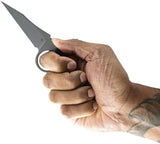 Toor Cortano Fixed Blade Knife - Phantom Grey Wharncliffe Blade Finish Full Tang And Finger Ring by Toor