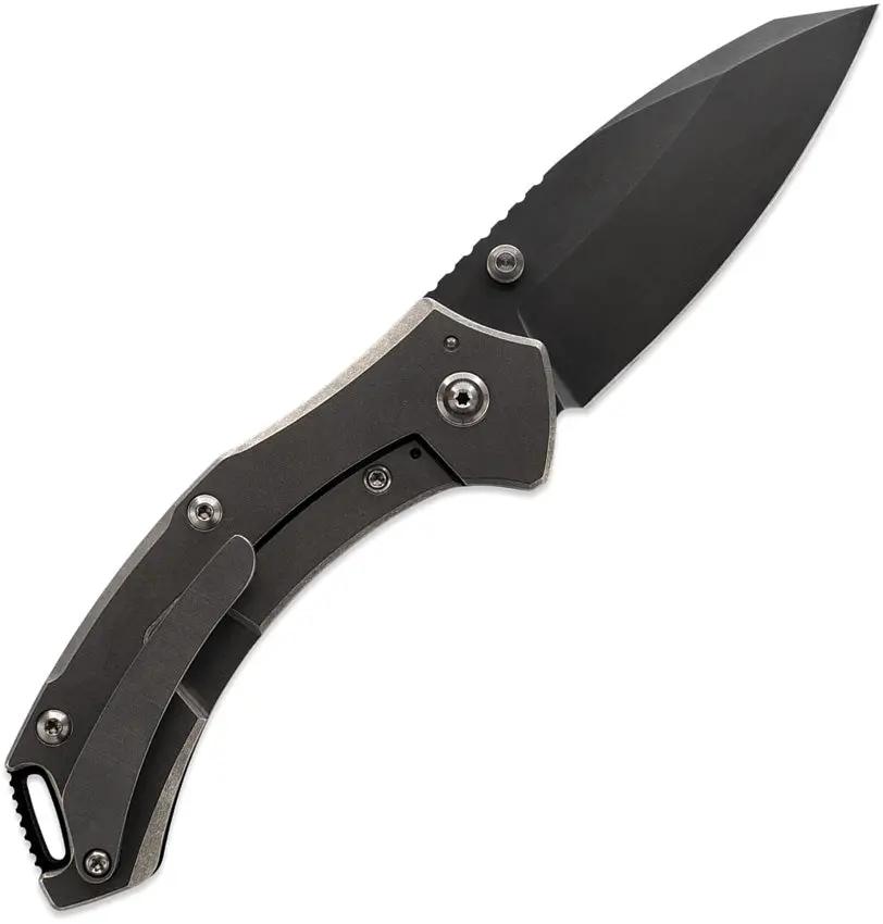 Toor XT1 Charlie Framelock Carbon - 4.75 Inch Closed, 3.25 Inch Black Stonewash CPM S35VN Modified Drop Point Blade by Toor
