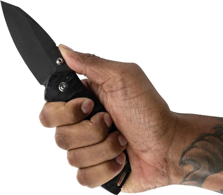 Toor XT1 Charlie Framelock Carbon - 4.75 Inch Closed, 3.25 Inch Black Stonewash CPM S35VN Modified Drop Point Blade by Toor
