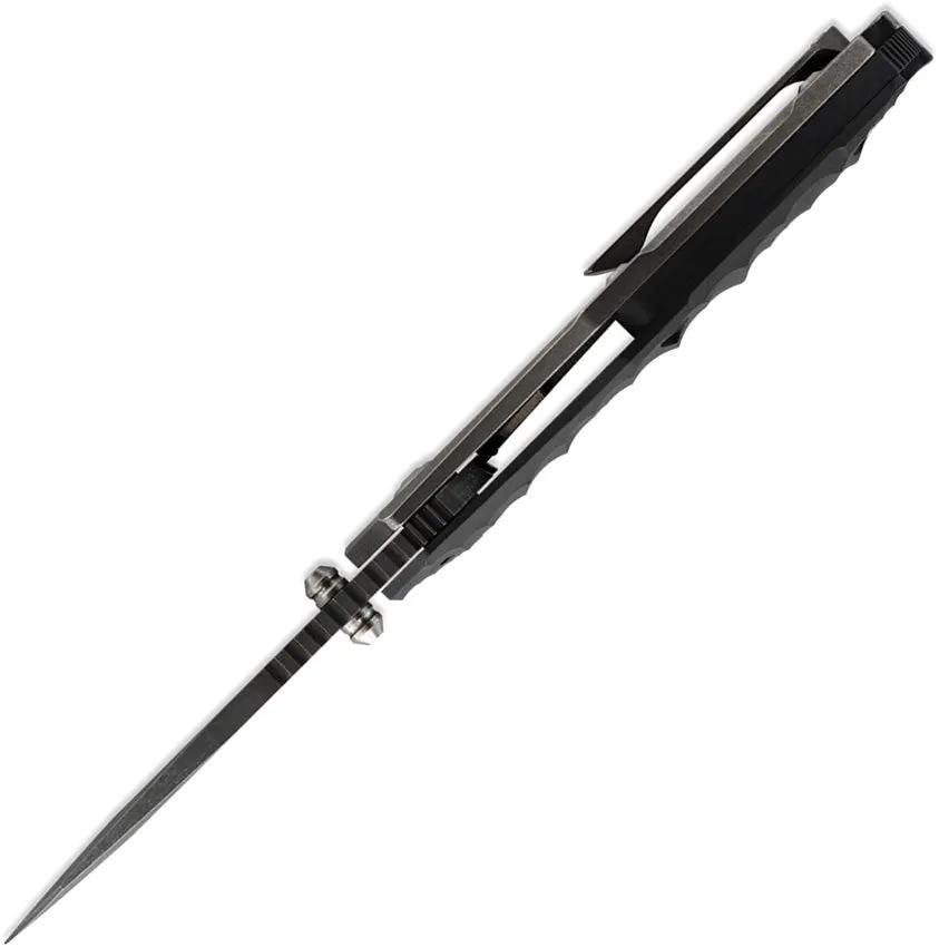 Toor XT1 Charlie Framelock Carbon - 4.75 Inch Closed, 3.25 Inch Black Stonewash CPM S35VN Modified Drop Point Blade by Toor