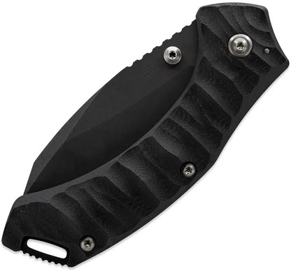 Toor XT1 Charlie Framelock Carbon - 4.75 Inch Closed, 3.25 Inch Black Stonewash CPM S35VN Modified Drop Point Blade by Toor