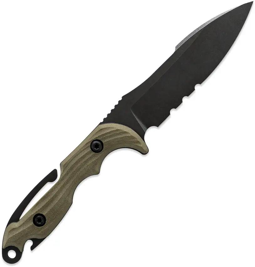 Toor Marine Utility Fighting Dive Knife - CPM S35VN Blade With Covert Green G10 Handle by Toor