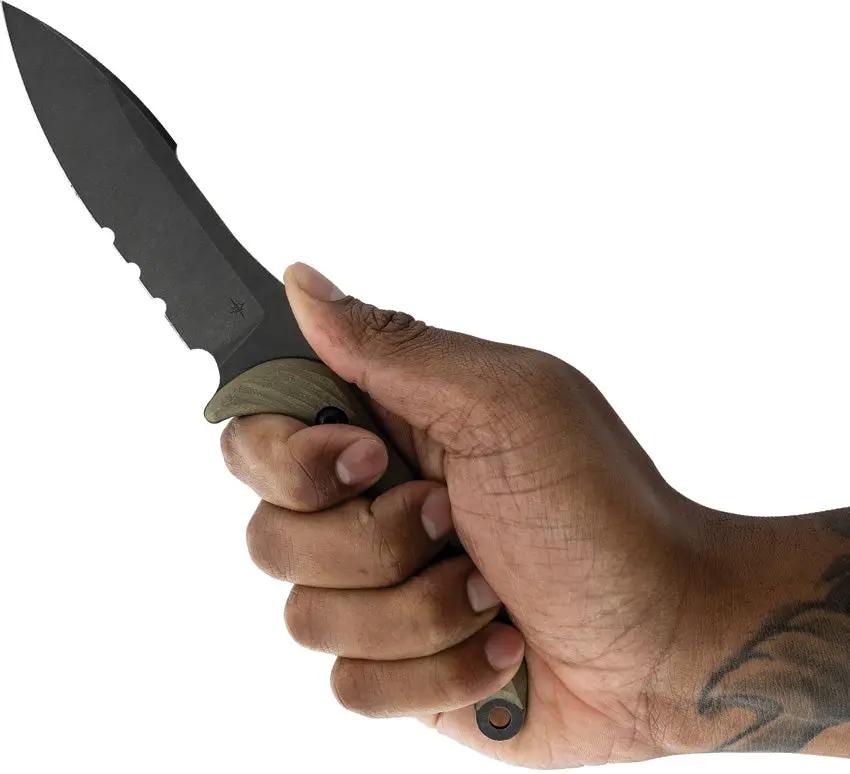 Toor Marine Utility Fighting Dive Knife - CPM S35VN Blade With Covert Green G10 Handle by Toor