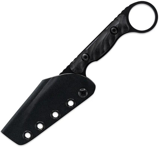 Toor Jank Shank W Fixed Blade Socom Black Gun Kote CPM M4 Wharncliffe With G10 Handle And Extended Tang by Toor