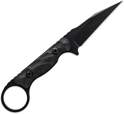 Toor Jank Shank W Fixed Blade Socom Black Gun Kote CPM M4 Wharncliffe With G10 Handle And Extended Tang by Toor