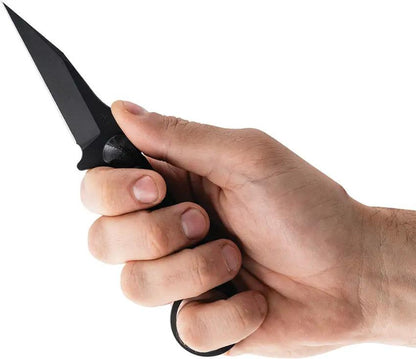 Toor Jank Shank W Fixed Blade Socom Black Gun Kote CPM M4 Wharncliffe With G10 Handle And Extended Tang by Toor
