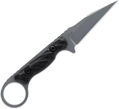 Toor Jank Shank W Fixed Blade Gray Knife - 7 Inch Overall CPM M4 Wharncliffe Blade Gun Kote Finish by Toor