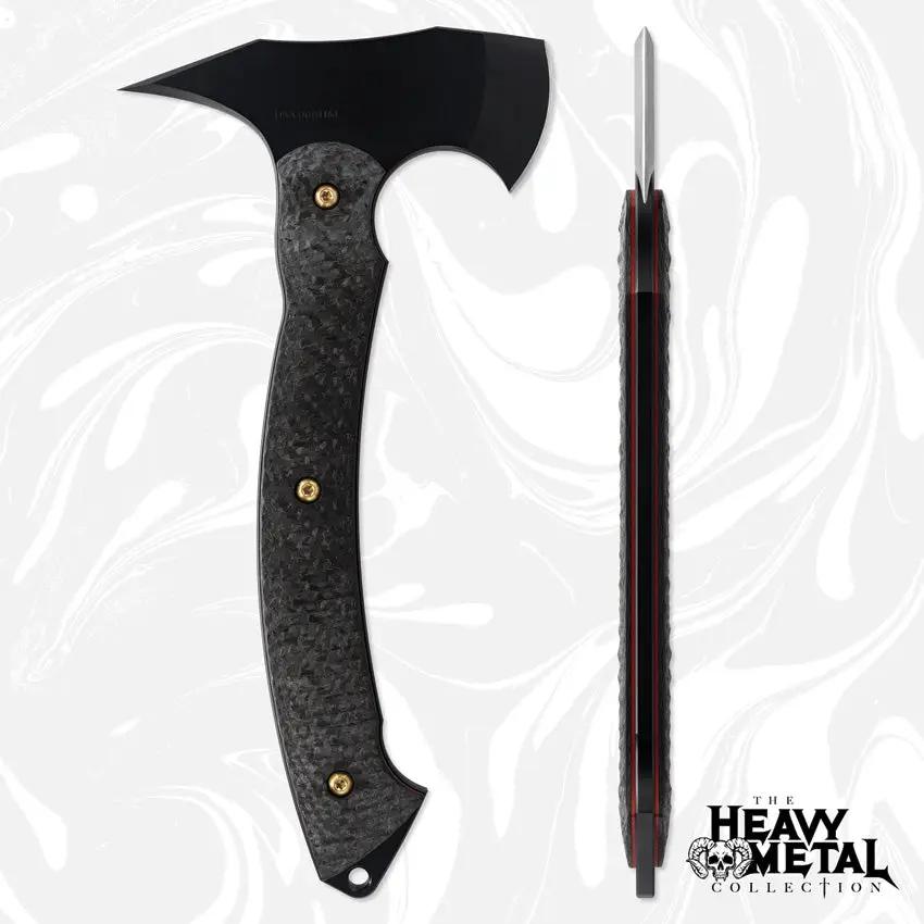 Toor Tomahawk Heavy Metal - 11 Inch Overall D2 Tool Steel Head With Black Gun-Kote Finish With Black G10 Handle by Toor