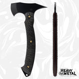 Toor Tomahawk Heavy Metal - 11 Inch Overall D2 Tool Steel Head With Black Gun-Kote Finish With Black G10 Handle by Toor