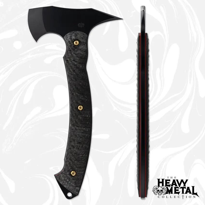 Toor Tomahawk Heavy Metal - 11 Inch Overall D2 Tool Steel Head With Black Gun-Kote Finish With Black G10 Handle by Toor