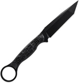 Toor Serpent T Fixed Blade - CPM-M4 Black Gun-Kote Tanto With Sculpted G10 Handle And Full Tang by Toor