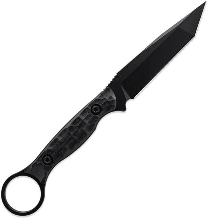 Toor Serpent T Fixed Blade - CPM-M4 Black Gun-Kote Tanto With Sculpted G10 Handle And Full Tang by Toor