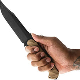 Toor Valor MK1 Fixed Blade Knife - CPM Cru-Wear Steel 5.5in Blade Tan G10 Handle by Toor