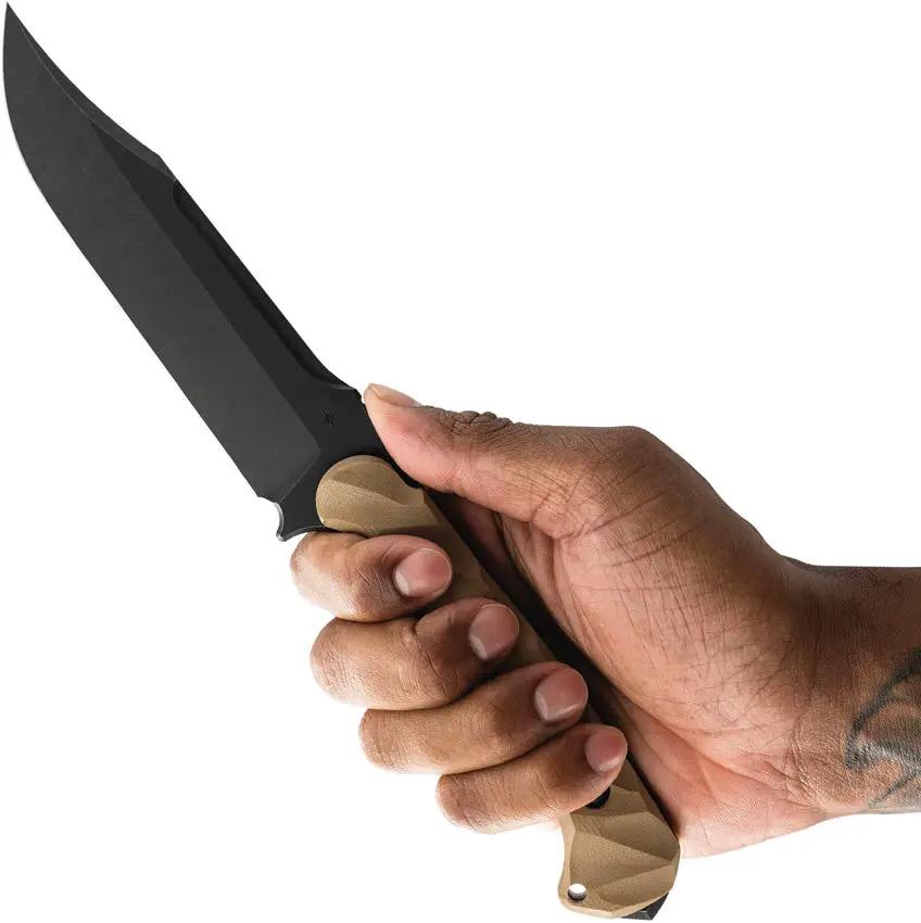 Toor Valor MK1 Fixed Blade Knife - CPM Cru-Wear Steel 5.5in Blade Tan G10 Handle by Toor