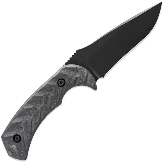 Toor Mullet S Fixed Blade - Black CPM-M4 Steel With Breacher Ball Tungsten Carbide, Full Tang, G10 Handle, Kydex Sheath by Toor