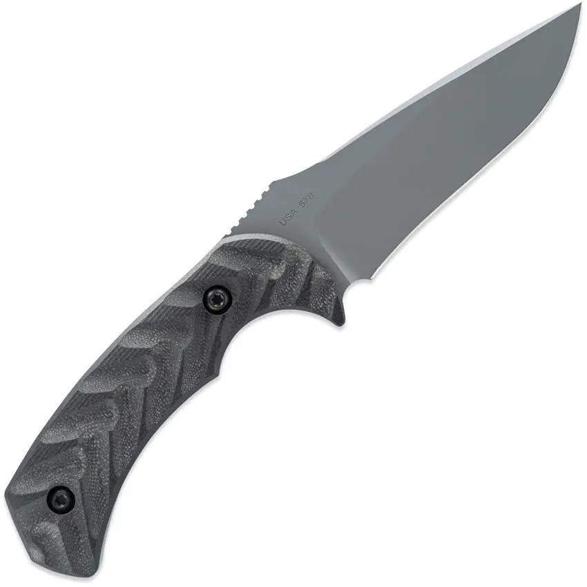 Toor Mullet S Fixed Blade Gray - CPM M4 Stainless With Gun-Kote Finish Full Tang Breacher Ball And Kydex Sheath by Toor