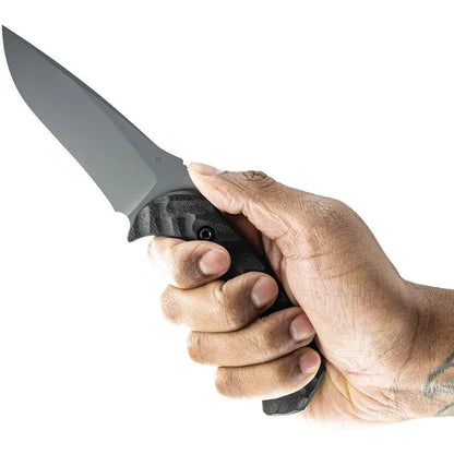 Toor Mullet S Fixed Blade Gray - CPM M4 Stainless With Gun-Kote Finish Full Tang Breacher Ball And Kydex Sheath by Toor