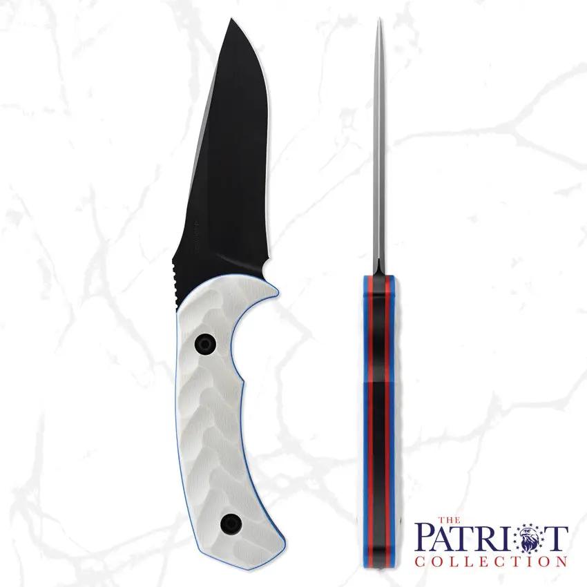 Toor Mullet Patriot Fixed Blade - 8.5 Inch Overall CPM M4 Steel With Gun Kote Finish, Full Tang, Glass Breaker by Toor