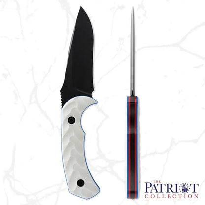 Toor Mullet Patriot Fixed Blade - 8.5 Inch Overall CPM M4 Steel With Gun Kote Finish, Full Tang, Glass Breaker by Toor