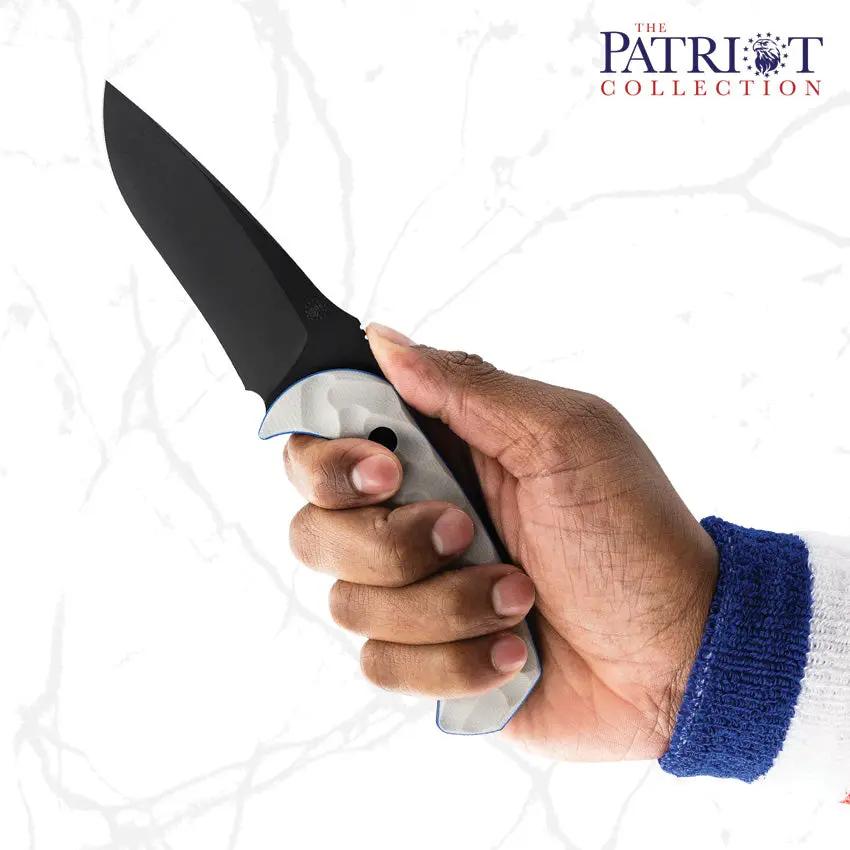 Toor Mullet Patriot Fixed Blade - 8.5 Inch Overall CPM M4 Steel With Gun Kote Finish, Full Tang, Glass Breaker by Toor