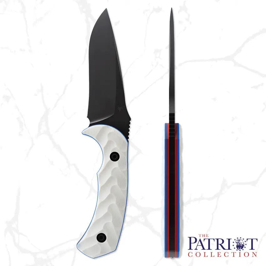 Toor Mullet Patriot Fixed Blade - 8.5 Inch Overall CPM M4 Steel With Gun Kote Finish, Full Tang, Glass Breaker by Toor