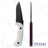 Toor Mullet Patriot Fixed Blade - 8.5 Inch Overall CPM M4 Steel With Gun Kote Finish, Full Tang, Glass Breaker by Toor