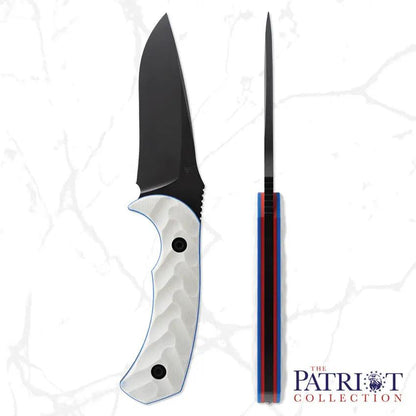 Toor Mullet Patriot Fixed Blade - 8.5 Inch Overall CPM M4 Steel With Gun Kote Finish, Full Tang, Glass Breaker by Toor