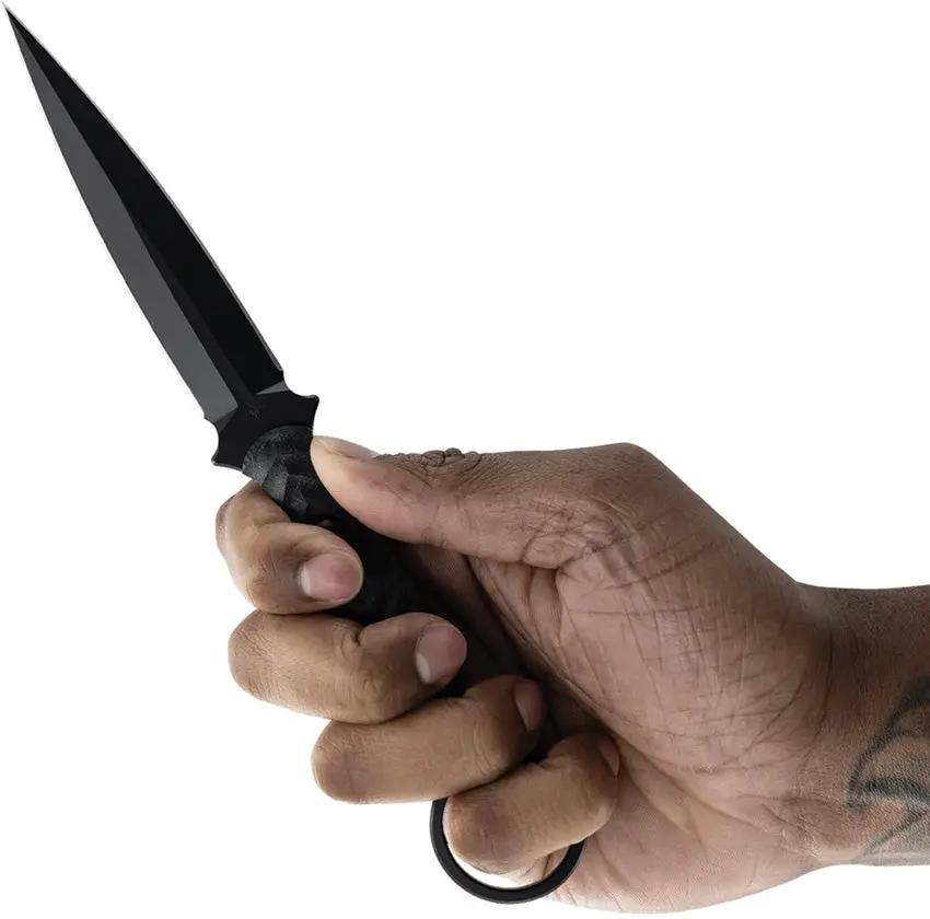 Toor Specter R Fixed Blade Socom - Black Gun-Kote CPM-M4 Double-Edge Dagger Blade by Toor